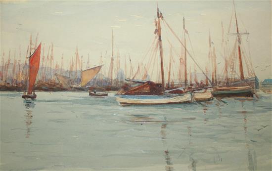 Willie watercolour of sailing boats on The Thames